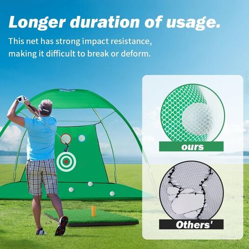شبكة ضرب جولف Wafor بطول 10 × 7 أقدام لنطاق القيادة المحمول في الأماكن المغلقة/الخارجية لجميع الأندية، صغيرة الحجم وخفيفة الوزن، سهلة التخزين - تحسين لعبتك في أي مكان in Kuwait