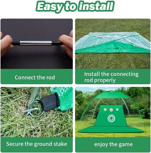 شبكة ضرب جولف Wafor بطول 10 × 7 أقدام لنطاق القيادة المحمول في الأماكن المغلقة/الخارجية لجميع الأندية، صغيرة الحجم وخفيفة الوزن، سهلة التخزين - تحسين لعبتك في أي مكان in Kuwait