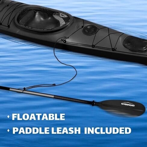 Overmont Kayak Paddles with Leash - Heavy Duty Aluminum Alloy Shaft Boating Oar for Kayaking Boating Canoeing 218cm/86in - 230cm/90.5in - 241cm/95in in Kuwait