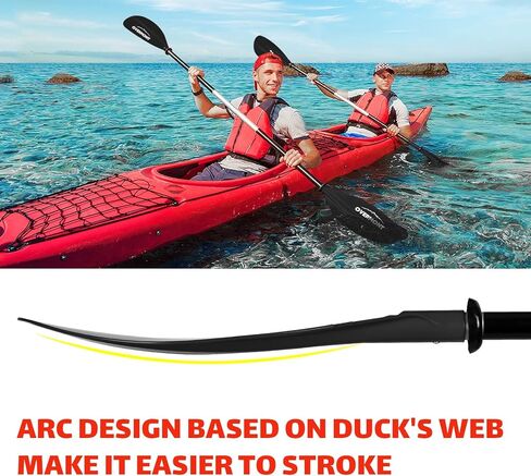 Overmont Kayak Paddles with Leash - Heavy Duty Aluminum Alloy Shaft Boating Oar for Kayaking Boating Canoeing 218cm/86in - 230cm/90.5in - 241cm/95in in Kuwait