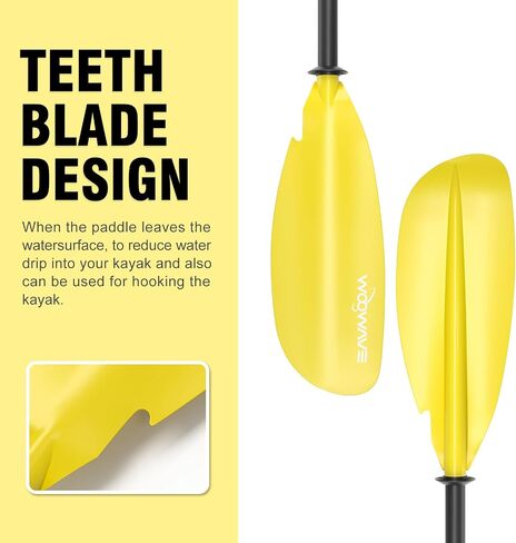 Kayak Paddle 231cm/91.3in, Aluminum Shaft with Reinforced Fiberglass Blade, Adjustable Rowing Paddle for Light Kayaks in Saudi Arabia