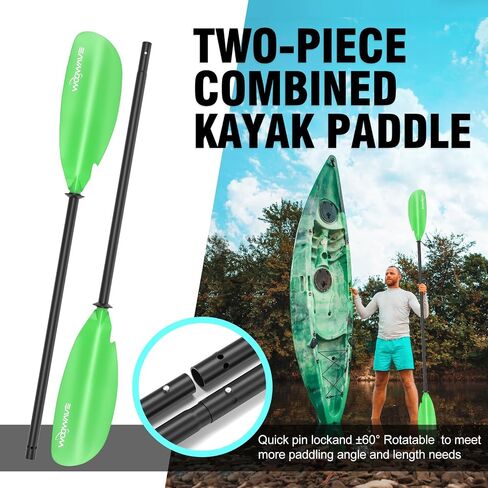 Kayak Paddle 231cm/91.3in, Aluminum Shaft with Reinforced Fiberglass Blade, Adjustable Rowing Paddle for Light Kayaks in Saudi Arabia