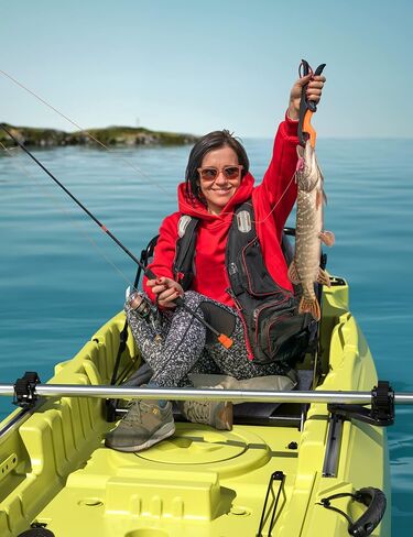 Doubleheader with Dual Kayak Paddle Holder, Multi-Functional Kayak Paddle/Net/Gaff Holder with Two SnapNStrap Tethers, Kayak Track Mount Accessories for Fishing in Saudi Arabia