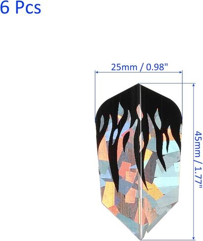 مجموعة من 6 قطع لرحلات رمي ​​السهام النحيفة - ملحقات رمي ​​السهام من PET، تنطبق على لعبة رمي السهام/الحفلة/الترفيه (لون أسود فضي) in Kuwait