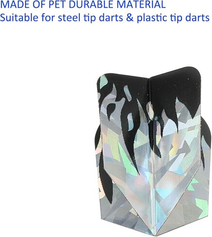 مجموعة من 6 قطع لرحلات رمي ​​السهام النحيفة - ملحقات رمي ​​السهام من PET، تنطبق على لعبة رمي السهام/الحفلة/الترفيه (لون أسود فضي) in Kuwait