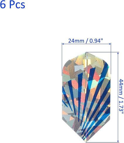 6 Pack Slim Dart Flights - PET Dart Accessories, Apply to Darts Game/Party/Entertainment (Blue Silver Tone) in Saudi Arabia