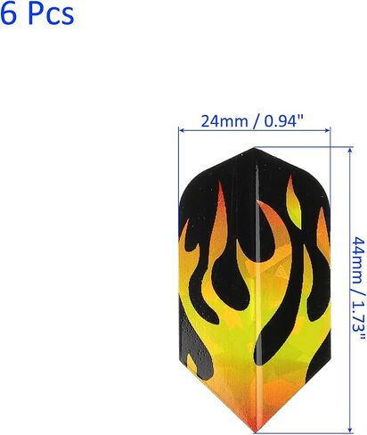 6 Pack Slim Dart Flights - PET Dart Accessories, Apply to Darts Game/Party/Entertainment (Black Yellow) in Saudi Arabia