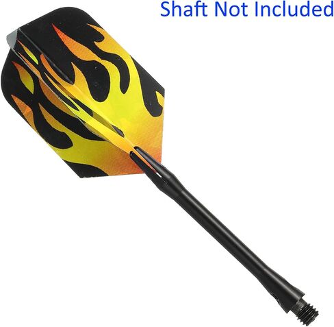 6 Pack Slim Dart Flights - PET Dart Accessories, Apply to Darts Game/Party/Entertainment (Black Yellow) in Saudi Arabia