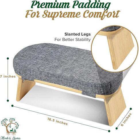 Monk & Llama Meditation Bench - Foldable, Ergonomic, Bamboo Kneeling Stool— Perfect Seiza Bench Meditation Stool Chair for Prayer & Travel - Deeper & Enjoyable Sessions in Saudi Arabia