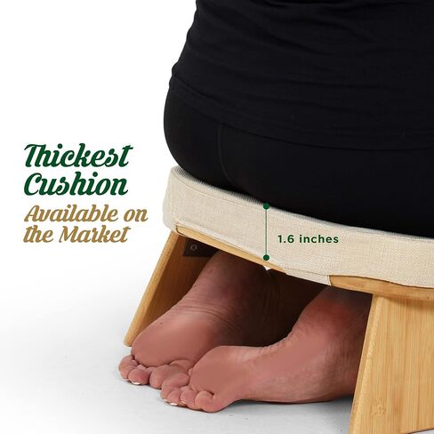 Monk & Llama Meditation Bench - Foldable, Ergonomic, Bamboo Kneeling Stool— Perfect Seiza Bench Meditation Stool Chair for Prayer & Travel - Deeper & Enjoyable Sessions in Saudi Arabia