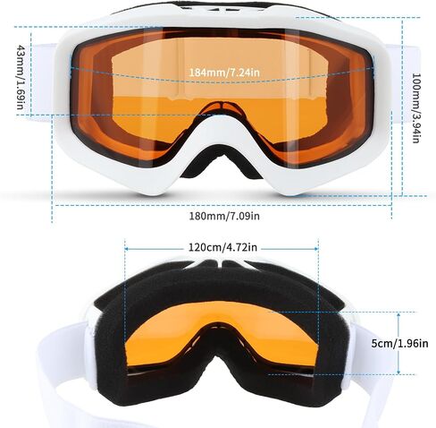 FOCUHUNTER OTG Ski Goggles Over Glasses Ski Snowboard Goggles Anti Fog, 100% UV Protection Snow Goggles for Men Women Adult in Saudi Arabia