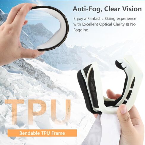 FOCUHUNTER OTG Ski Goggles Over Glasses Ski Snowboard Goggles Anti Fog, 100% UV Protection Snow Goggles for Men Women Adult in Saudi Arabia