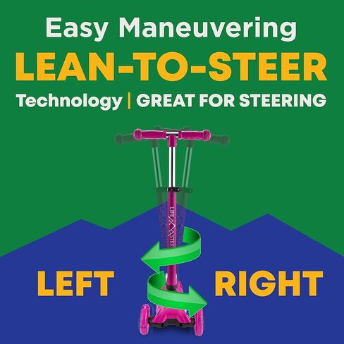 Kids Scooter – Children and Toddler 3 Wheel Kick Scooter – LED Wheel Lights Illuminate When Rolling Lifemaster in Saudi Arabia