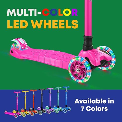 Kids Scooter – Children and Toddler 3 Wheel Kick Scooter – LED Wheel Lights Illuminate When Rolling Lifemaster in Saudi Arabia