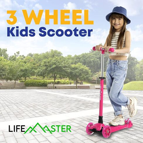 Kids Scooter – Children and Toddler 3 Wheel Kick Scooter – LED Wheel Lights Illuminate When Rolling Lifemaster in Saudi Arabia