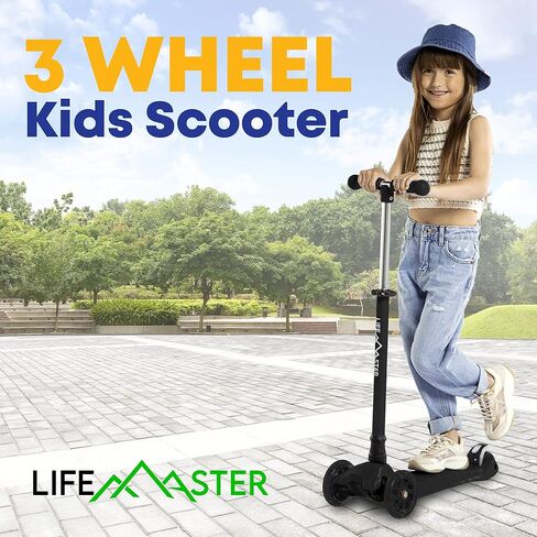 Kids Scooter – Children and Toddler 3 Wheel Kick Scooter – LED Wheel Lights Illuminate When Rolling Lifemaster in Saudi Arabia