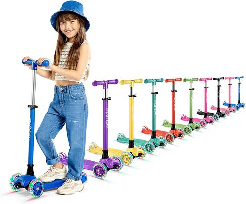 سكوتر للأطفال - سكوتر بثلاث عجلات للأطفال والرضع - تضيء مصابيح العجلات LED عند تدحرج Lifemaster in Kuwait