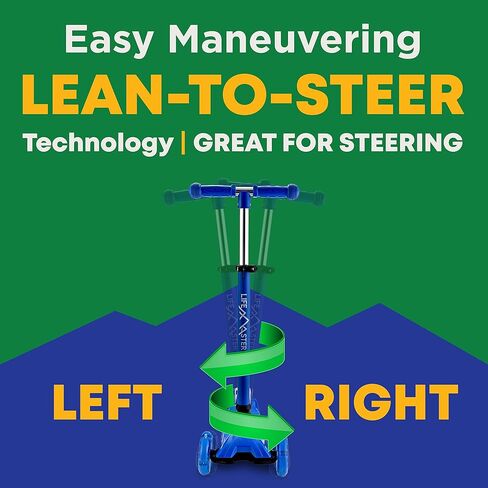 سكوتر للأطفال - سكوتر بثلاث عجلات للأطفال والرضع - تضيء مصابيح العجلات LED عند تدحرج Lifemaster in Kuwait