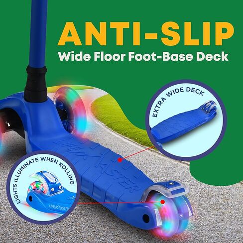 سكوتر للأطفال - سكوتر بثلاث عجلات للأطفال والرضع - تضيء مصابيح العجلات LED عند تدحرج Lifemaster in Kuwait