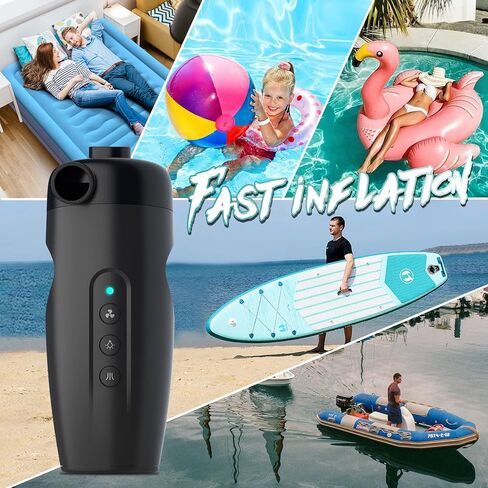 Portable Electric Air Pump for Inflatables, 20PSI Rechargeable Sup Air Pump for Paddle Board with 3000mAh Battery, Inflate Deflate for Air Mattress Beds, Boats, Pool Floats, Swimming Rings, Balls in Kuwait