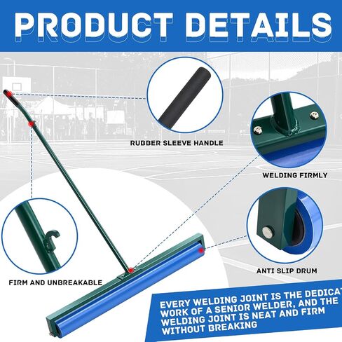 Suclain Tennis Court Squeegee 36 Inch Blue PVA Foam Tennis Sponge Roller Lightweight Removes Water Quickly Clear Floors Tool for Tennis Basketball Sports Courts Garages in Saudi Arabia