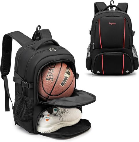 Basketball Backpack Sports Bag, with Independent Ball Compartment and Shoe Grid Suitable for Various Sports Fields in Kuwait