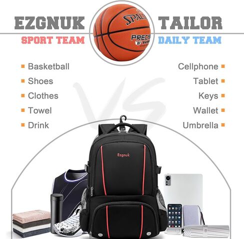 Basketball Backpack Sports Bag, with Independent Ball Compartment and Shoe Grid Suitable for Various Sports Fields in Kuwait