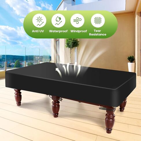 K-Musculo Pool Table Cover, 420D Billiard Table Cover, Waterproof and Tearproof,6.5/7/7.5/8/8.5/9 FT-8.5FT 106" D x 59" W x 8" H in Kuwait