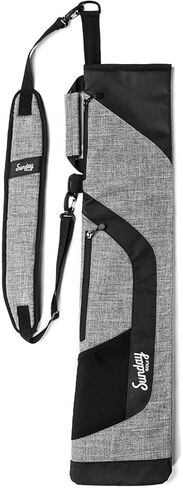 Sunday Golf 36 Inch Lightweight Foldable Versatile Driving Range Carry Pencil Golf Bag with 2 Pockets, Padded Strap and Holds Up to 8 Clubs, Grey in Kuwait