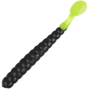 Slider CB Bass Grub 3" 10ct Black/Chartreuse Tail in Kuwait