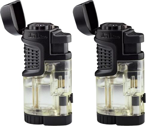 Jetline Fatboy Clear Quad Jet Flame Wighter مع Rest Cigar و Cunch Cutter in Kuwait