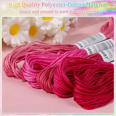 Paxcoo 124 Skeins Embroidery Floss Cross Stitch Thread with Needles in Kuwait