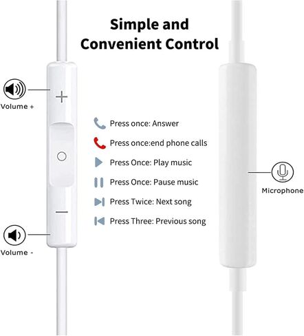2 Packs Wired Headphones Earbuds with Microphone, in-Ear Earphones Volume Control Headphones with Mic Compatible with iPhone/iPad/Android/Laptop/Computer and Other 3.5mm Jack Devices in Saudi Arabia