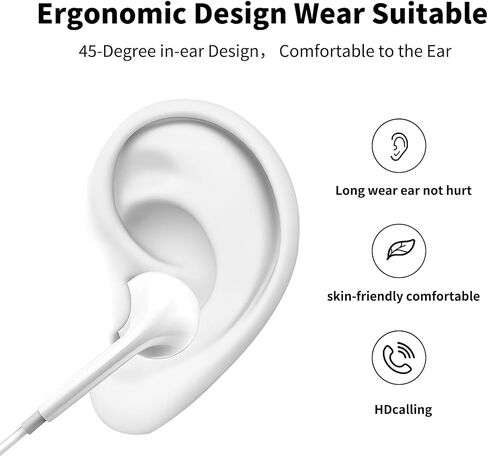 2 Packs Wired Headphones Earbuds with Microphone, in-Ear Earphones Volume Control Headphones with Mic Compatible with iPhone/iPad/Android/Laptop/Computer and Other 3.5mm Jack Devices in Saudi Arabia
