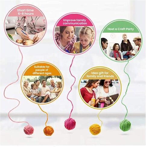 طقم سجادة مزلاج هوك للبالغين من خيوط الكروشيه DIY مع قماش مطبوع بالألوان الأسود نمط القط البساط صنع الحرف التطريز مجموعة ديكور المنزل هدية المهرجان 51 سم × 35 سم in Kuwait