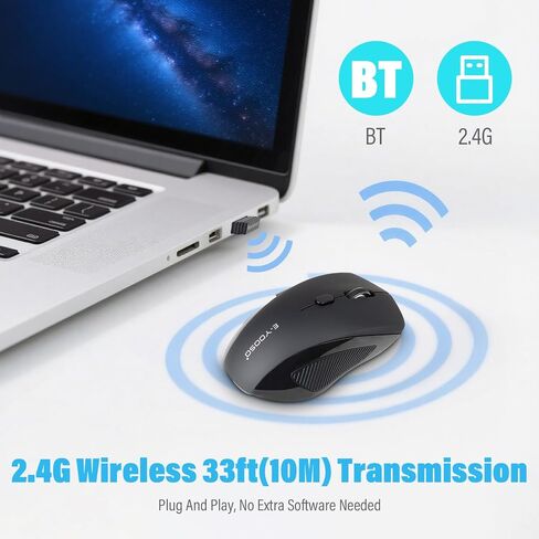XuanGui Wireless Mouse,DPI 4000,2.4GHz Ergonomic Computer Mouse,Side Grips for Control,6 Buttons,Smart Power-Saving Mode,24 Months Battery Life,Cordless Mice for Windows/Mac OC/PC/Mac/Laptop,Black in Kuwait