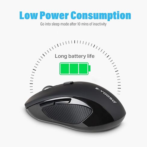XuanGui Wireless Mouse,DPI 4000,2.4GHz Ergonomic Computer Mouse,Side Grips for Control,6 Buttons,Smart Power-Saving Mode,24 Months Battery Life,Cordless Mice for Windows/Mac OC/PC/Mac/Laptop,Black in Kuwait