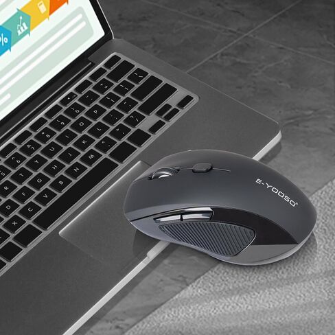 XuanGui Wireless Mouse,DPI 4000,2.4GHz Ergonomic Computer Mouse,Side Grips for Control,6 Buttons,Smart Power-Saving Mode,24 Months Battery Life,Cordless Mice for Windows/Mac OC/PC/Mac/Laptop,Black in Kuwait
