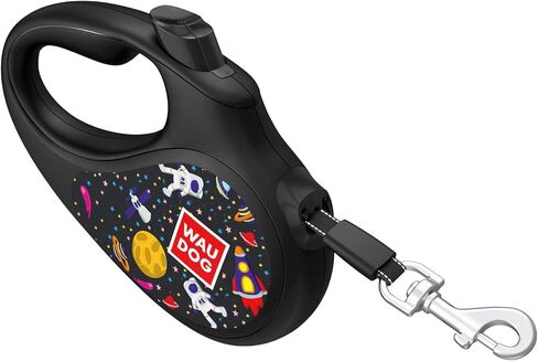 WAUDOG Retractable Dog Leash 10 Ft- 360° Tangle Free - Heavy Duty Pet Walking Leash for X-Small Small Medium Large Dog or Cat with One-Handed Brake Pause Lock (XS, NASA) in Kuwait
