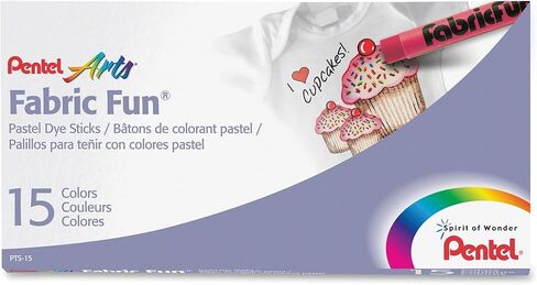 Pentel Arts Fabric Fun Pastel Dye Sticks, 15 Color Set (PTS-15) in Kuwait