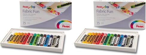 Pentel Arts Fabric Fun Pastel Dye Sticks, 15 Color Set (PTS-15) in Saudi Arabia