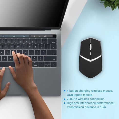 Zunate Mouse, 2.4G Ergonomic Optical Mouse with USB Nano Receiver, 4 Computer Mice, 800 1200 1600DPI, Rechargeable for Laptop Desktop, PC in Saudi Arabia