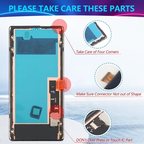 OLED Screen for Google Pixel 6 Pro Screen Replacement for Google Pixel 6 Pro 5G GLUOG G8VOU LCD Display Touch Screen Digitizer Assembly with Tools（Support Fingerprint） in Saudi Arabia