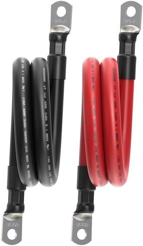4/0 Battery Cable, SUNRICH ENERGY 5FT Black + 5FT Red Heavy-Duty Inverter Cables for Car Audio RV Trailer Amp Wiring (5FT 4/0AWG - 3/8") in Saudi Arabia