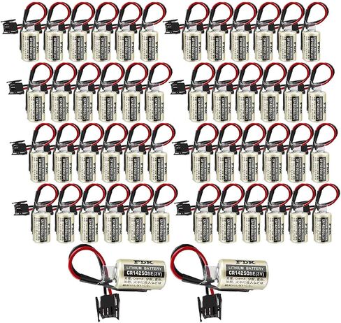 • ﹙50 حزمة﹚ ل FDK CR14250SE 1/2AA 3V PLC بطارية 1000 مللي أمبير في الساعة 1747-BA مزود الطاقة الاحتياطية ، الموصل الأسود in Kuwait