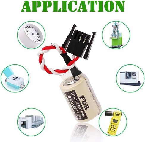 • ﹙50 حزمة﹚ ل FDK CR14250SE 1/2AA 3V PLC بطارية 1000 مللي أمبير في الساعة 1747-BA مزود الطاقة الاحتياطية ، الموصل الأسود in Kuwait