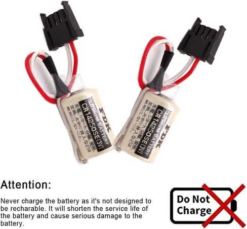 • ﹙50 حزمة﹚ ل FDK CR14250SE 1/2AA 3V PLC بطارية 1000 مللي أمبير في الساعة 1747-BA مزود الطاقة الاحتياطية ، الموصل الأسود in Kuwait