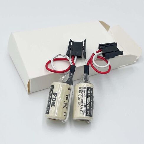 • ﹙50 حزمة﹚ ل FDK CR14250SE 1/2AA 3V PLC بطارية 1000 مللي أمبير في الساعة 1747-BA مزود الطاقة الاحتياطية ، الموصل الأسود in Kuwait