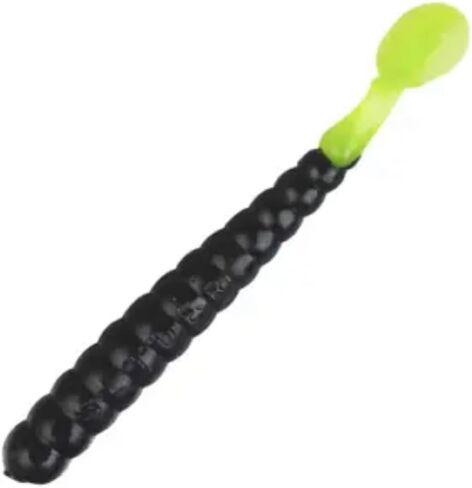 Slider CB Bass Grub 3 "10ct Black/Chartreuse Tail in Kuwait