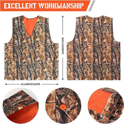 Yewong 5 Pieces Camouflage Outdoors Hunting Vest and Hat Set with Camo Accessories for Hiking Fishing Jungle Game in Kuwait